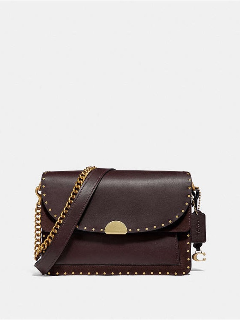 Coach Dreamer Shoulder Bag
With Rivets in Oxblood Brass